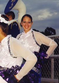 Heidi performing at football game